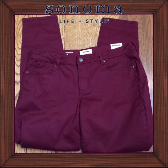 Sonoma Denim - ➕ Burgundy Skinny Jeans